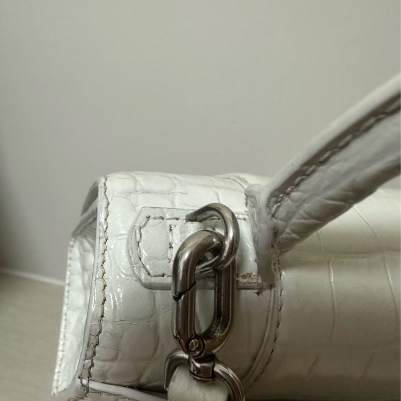 Balenciaga 巴黎世家 沙漏包xs 鱷魚皮 白-23
