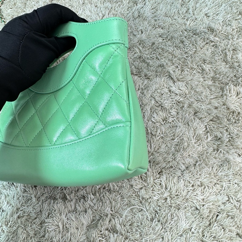 香奈兒Chanel 31bag nano 24c 青蘋果綠🍏🍏油蠟羊皮 金釦-11
