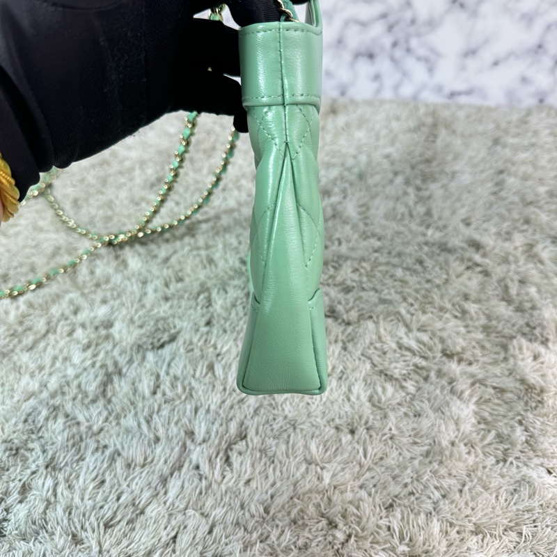 香奈兒Chanel 31bag nano 24c 青蘋果綠🍏🍏油蠟羊皮 金釦-13