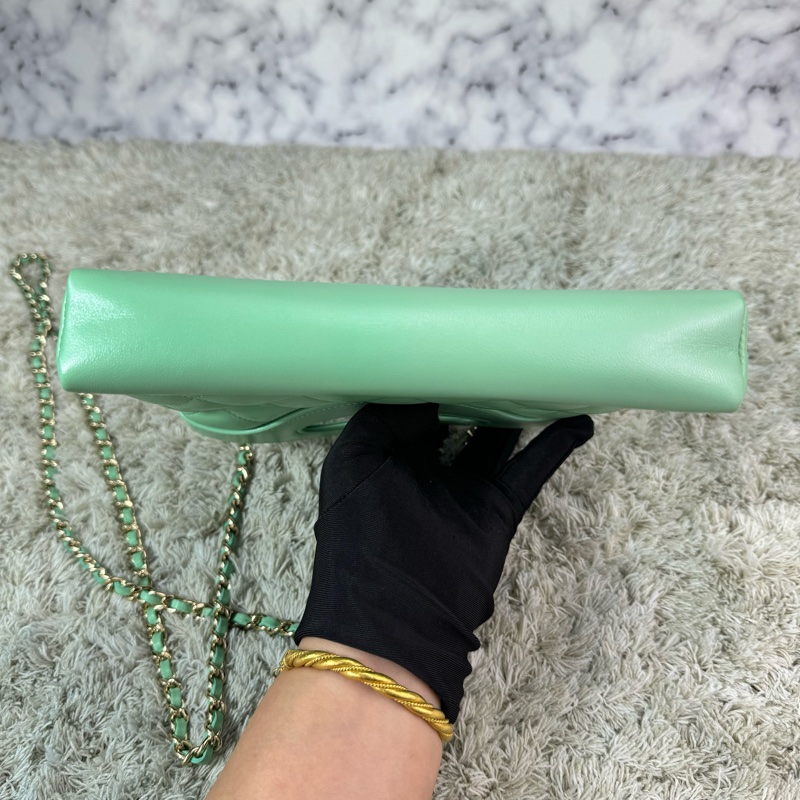 香奈兒Chanel 31bag nano 24c 青蘋果綠🍏🍏油蠟羊皮 金釦-15