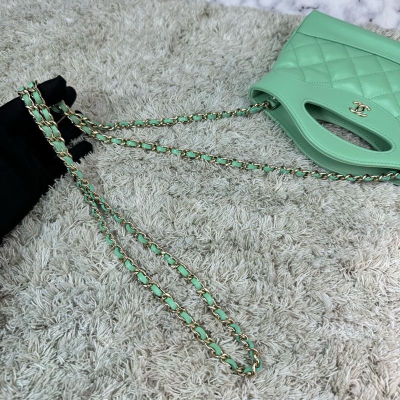 香奈兒Chanel 31bag nano 24c 青蘋果綠🍏🍏油蠟羊皮 金釦-18