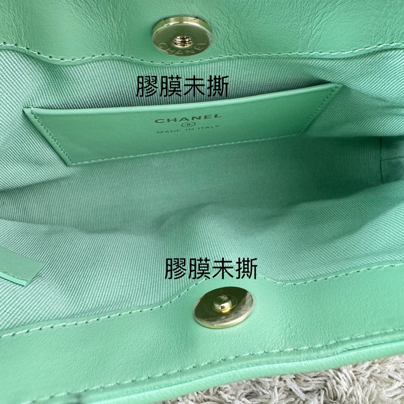 香奈兒Chanel 31bag nano 24c 青蘋果綠🍏🍏油蠟羊皮 金釦-19