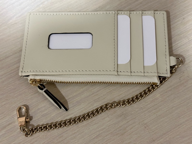 Gucci Marmont 馬夢 卡包 零錢/卡夾二合一 白色-1