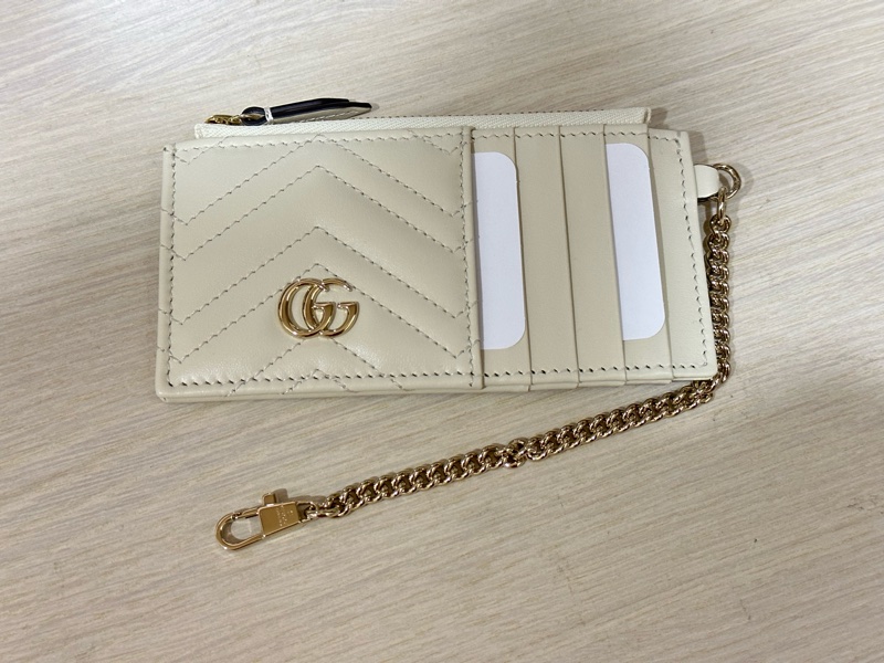 Gucci Marmont 馬夢 卡包 零錢/卡夾二合一 白色-5