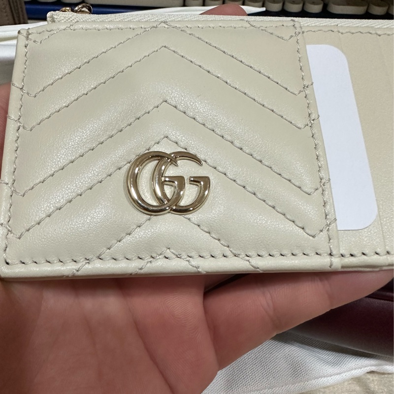Gucci Marmont 馬夢 卡包 零錢/卡夾二合一 白色-7