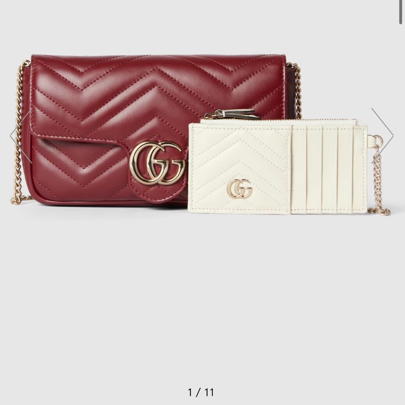 Gucci Marmont 馬夢 卡包 零錢/卡夾二合一 白色-9