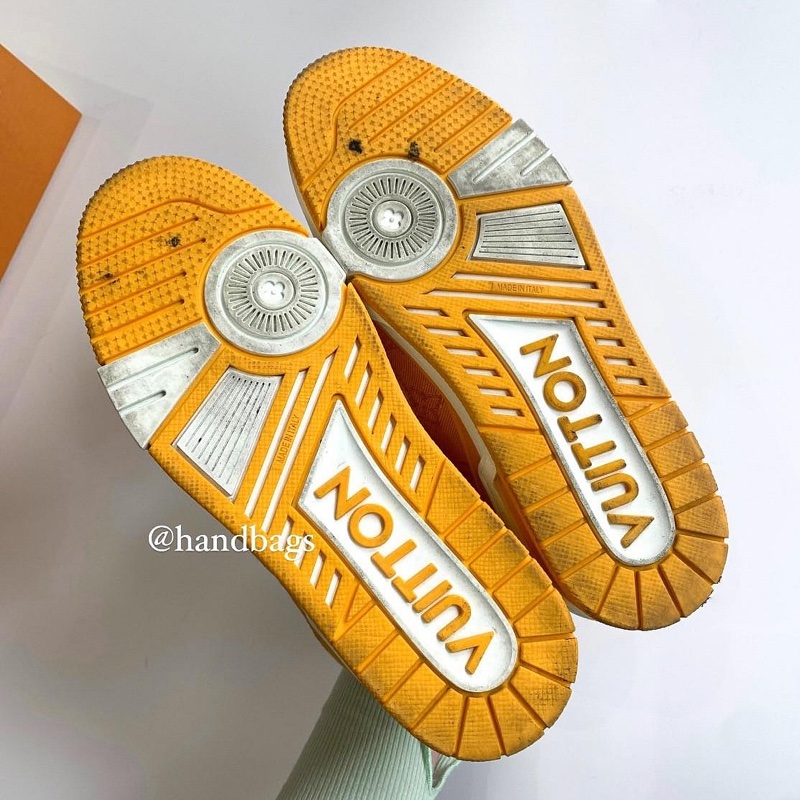 LV Trainer Sneaker 限量 黃色 牛仔 Logo 休閒鞋 運動鞋 UK5 1A9JG3-3