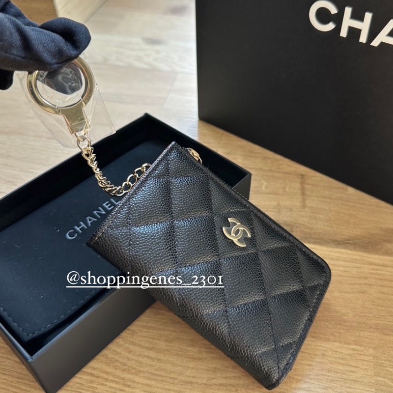 香奈兒 鑰匙圈零錢卡包 黑金 荔枝牛皮❗️尚未抵台-2