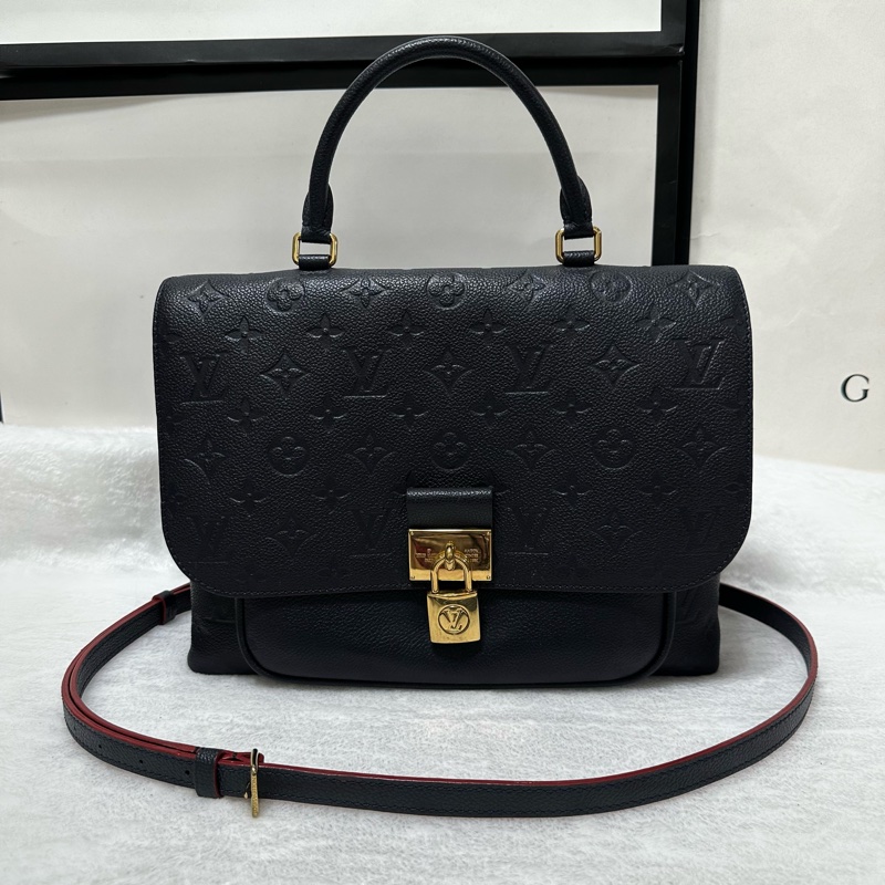 LV 鎖頭包 牛皮壓紋 荔枝牛皮 郵差包 肩背包 斜背包 手提包-7