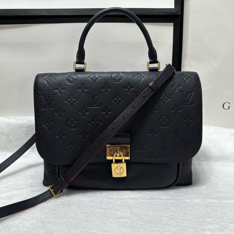 LV 鎖頭包 牛皮壓紋 荔枝牛皮 郵差包 肩背包 斜背包 手提包-8