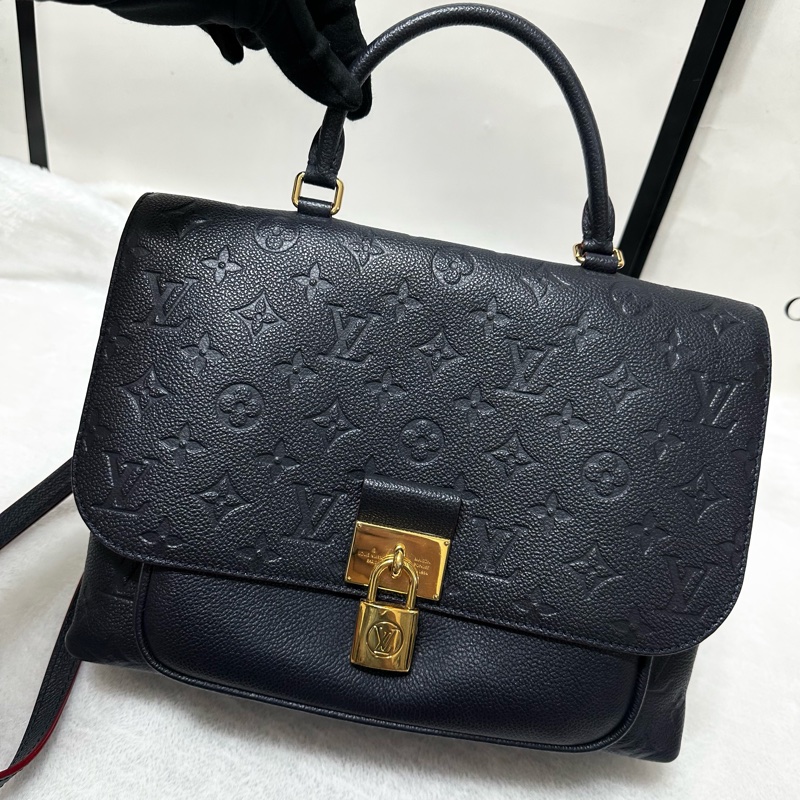 LV 鎖頭包 牛皮壓紋 荔枝牛皮 郵差包 肩背包 斜背包 手提包-11