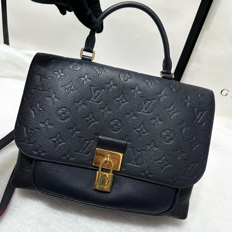 LV 鎖頭包 牛皮壓紋 荔枝牛皮 郵差包 肩背包 斜背包 手提包-12