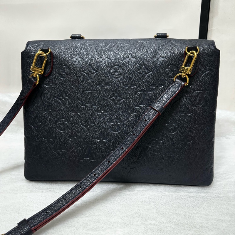 LV 鎖頭包 牛皮壓紋 荔枝牛皮 郵差包 肩背包 斜背包 手提包-15