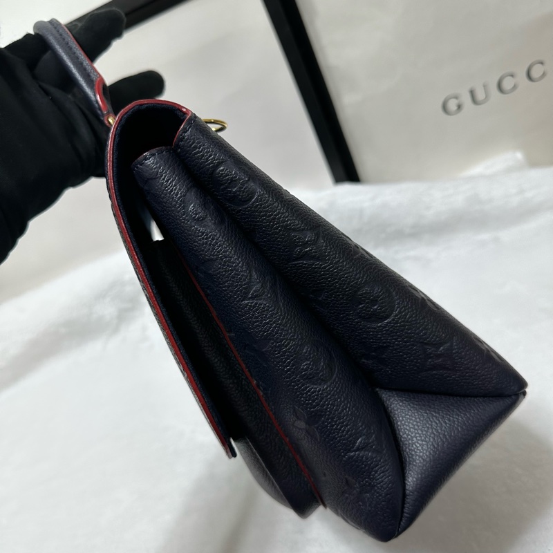 LV 鎖頭包 牛皮壓紋 荔枝牛皮 郵差包 肩背包 斜背包 手提包-18