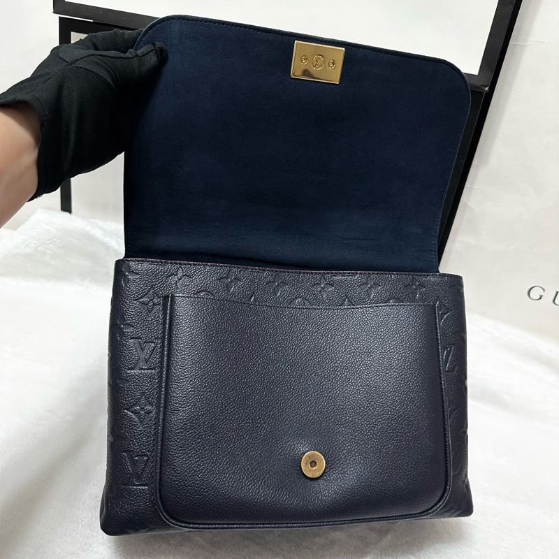 LV 鎖頭包 牛皮壓紋 荔枝牛皮 郵差包 肩背包 斜背包 手提包-29