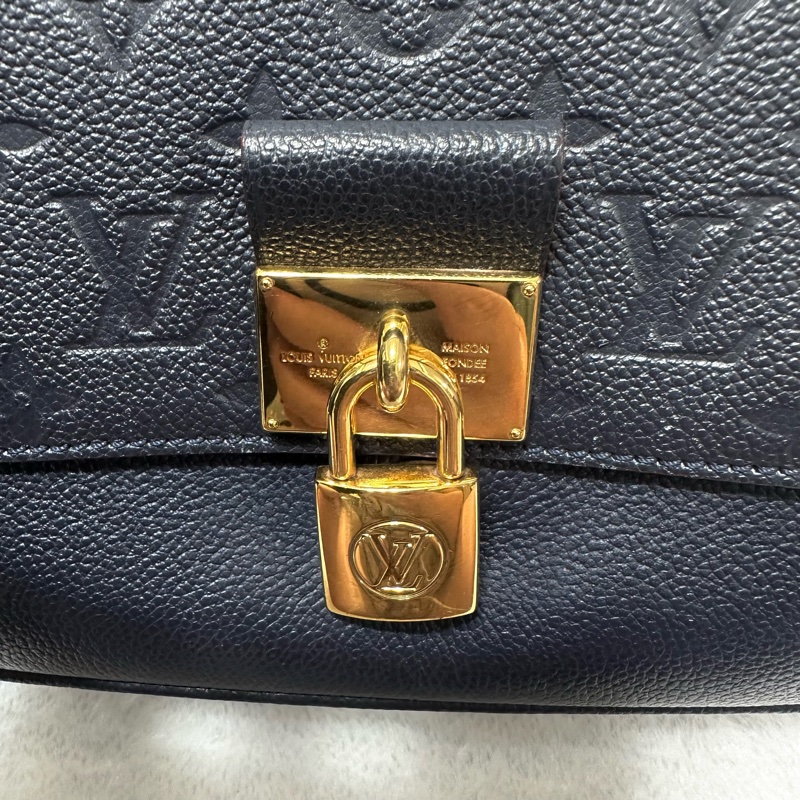 LV 鎖頭包 牛皮壓紋 荔枝牛皮 郵差包 肩背包 斜背包 手提包-37