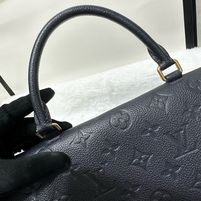 LV 鎖頭包 牛皮壓紋 荔枝牛皮 郵差包 肩背包 斜背包 手提包-43