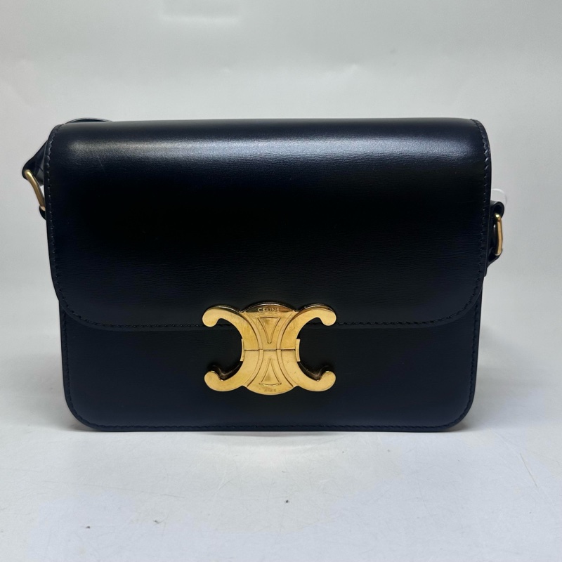 Celine瑟琳TEEN TRIOMPHE黑金凱旋門單肩包-0