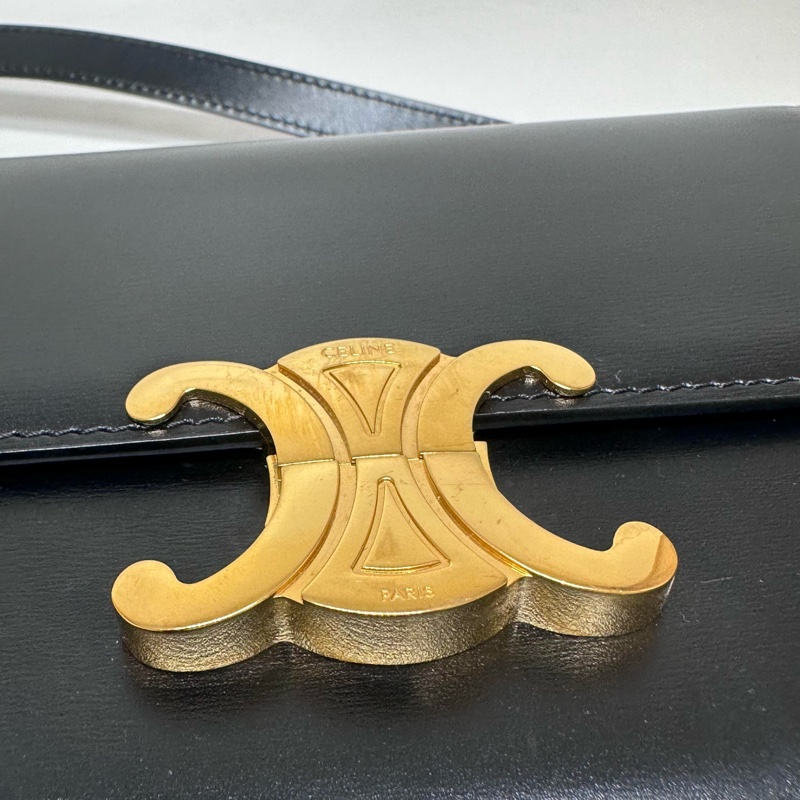 Celine瑟琳TEEN TRIOMPHE黑金凱旋門單肩包-9