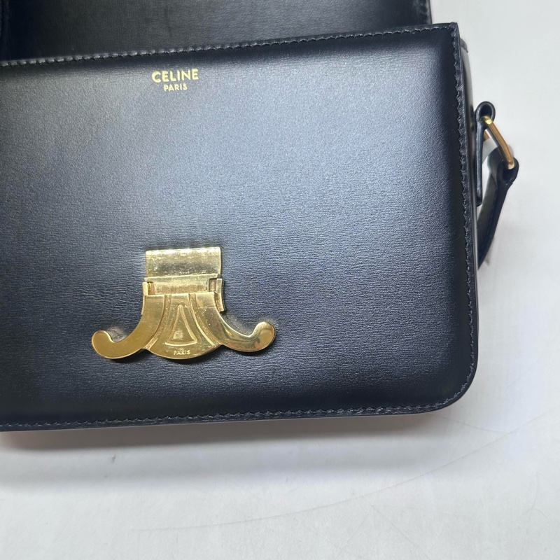 Celine瑟琳TEEN TRIOMPHE黑金凱旋門單肩包-16