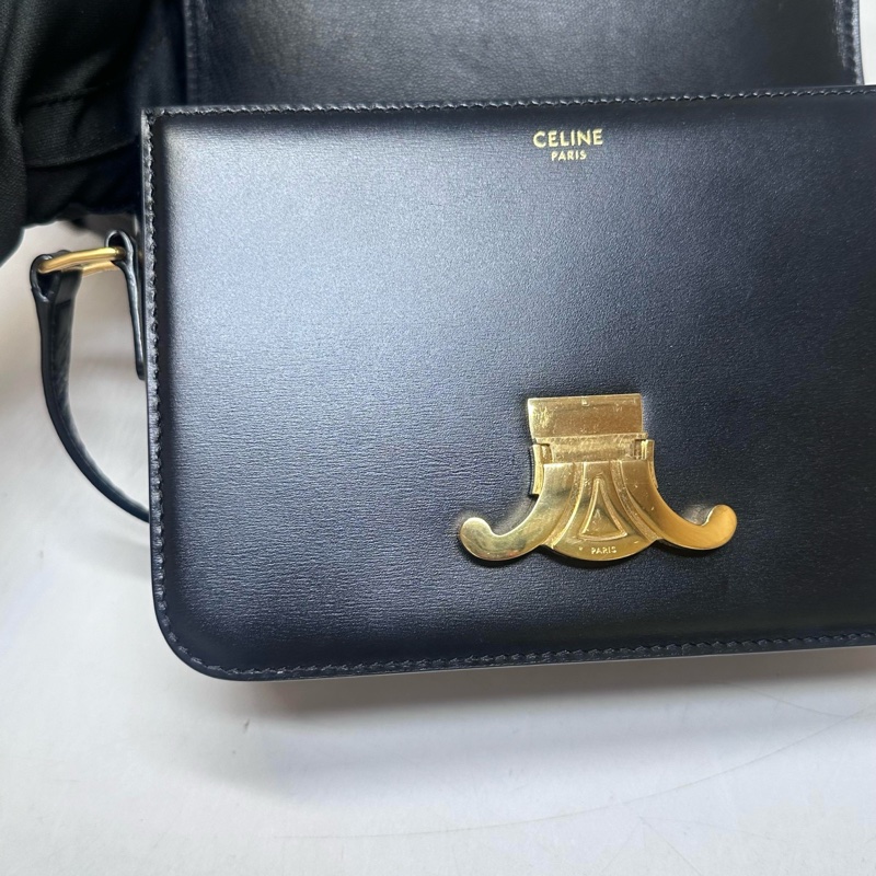 Celine瑟琳TEEN TRIOMPHE黑金凱旋門單肩包-17