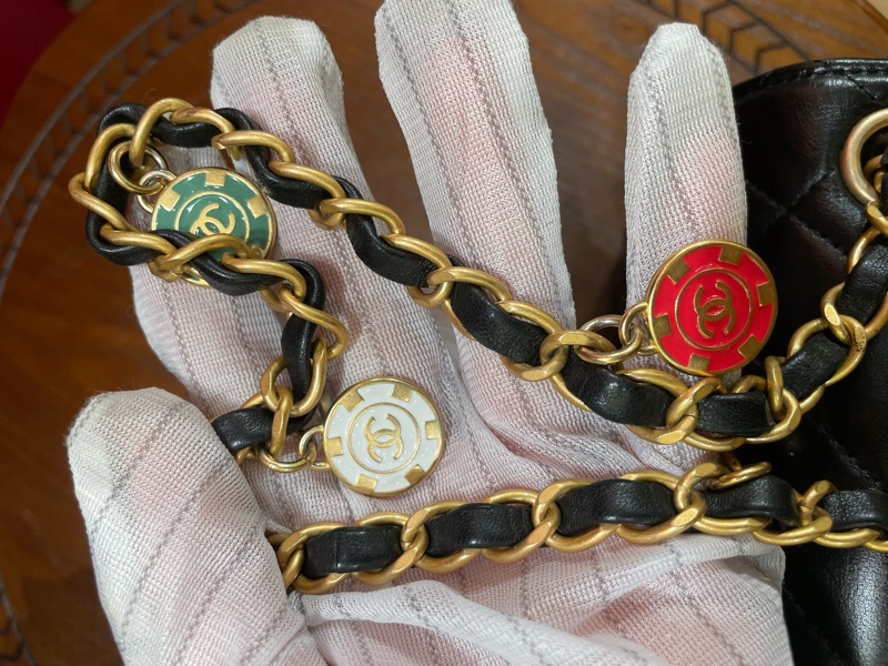 [已售出❌]CHANEL 籌碼皮穿鏈 方胖子 晶片開-3