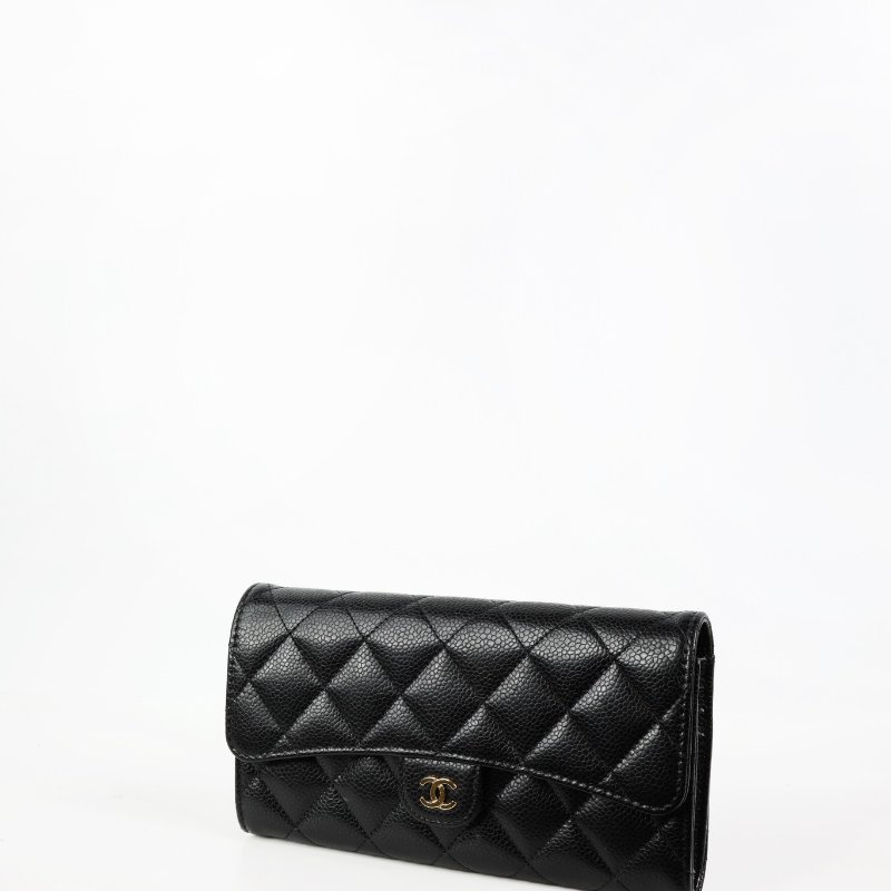 二手Chanel cf 荔枝牛長夾 淡金釦 晶片款-3