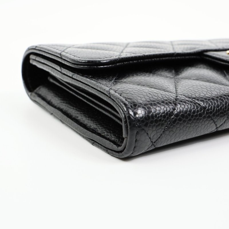 二手Chanel cf 荔枝牛長夾 淡金釦 晶片款-8