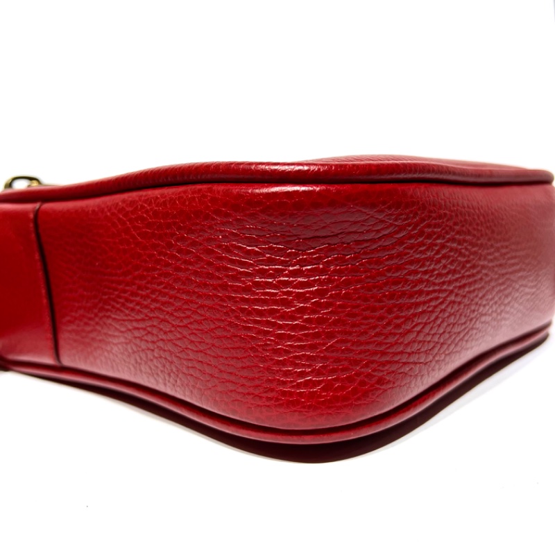 【美收精品】GUCCI 復古圖案小牛皮綠紅斜背包 88-757-1