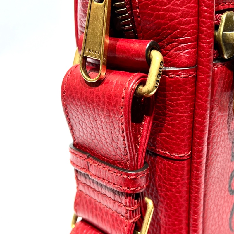 【美收精品】GUCCI 復古圖案小牛皮綠紅斜背包 88-757-7