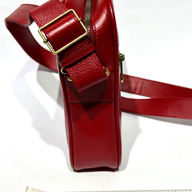 【美收精品】GUCCI 復古圖案小牛皮綠紅斜背包 88-757-12