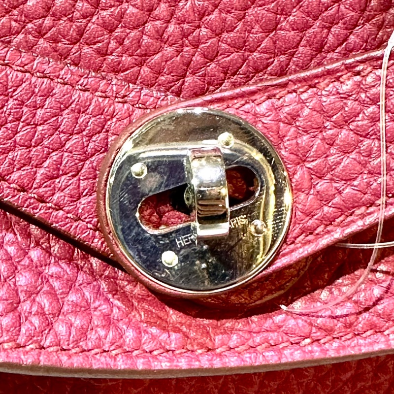 【美收精品】HERMES 愛馬仕 寶石紅色 TC牛皮 LINDY 30 肩背包 銀扣 98-48-7
