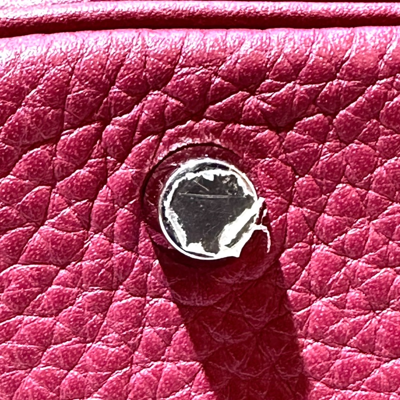 【美收精品】HERMES 愛馬仕 寶石紅色 TC牛皮 LINDY 30 肩背包 銀扣 98-48-12