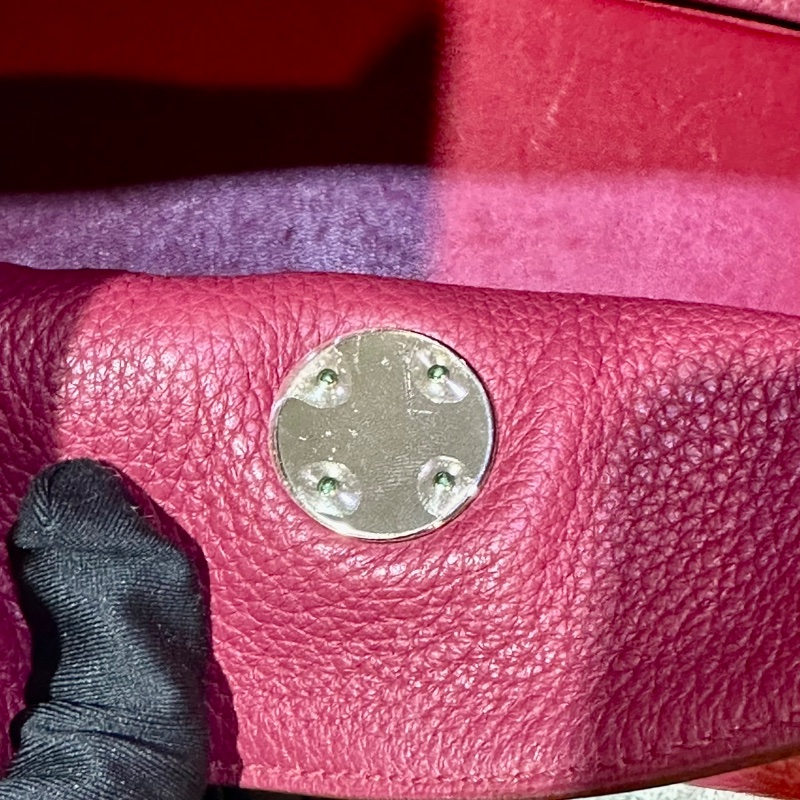 【美收精品】HERMES 愛馬仕 寶石紅色 TC牛皮 LINDY 30 肩背包 銀扣 98-48-14