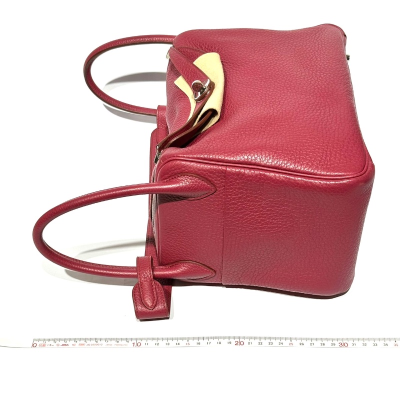 【美收精品】HERMES 愛馬仕 寶石紅色 TC牛皮 LINDY 30 肩背包 銀扣 98-48-18