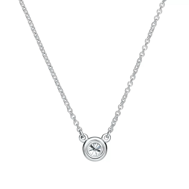 Tiffany & co 純銀單鑽項鍊-0