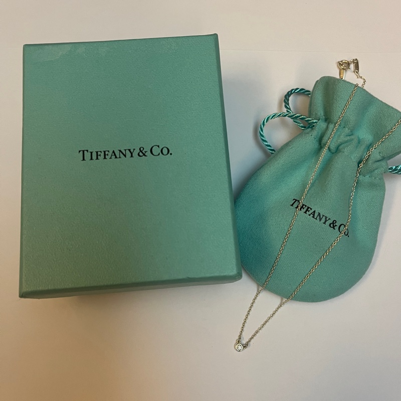 Tiffany & co 純銀單鑽項鍊-3