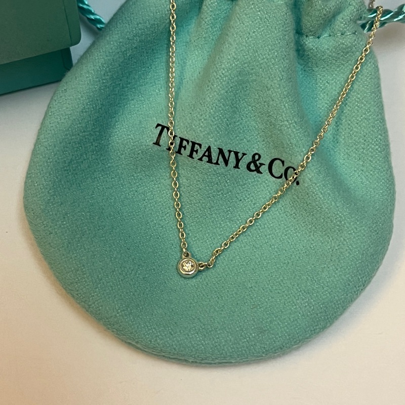 Tiffany & co 純銀單鑽項鍊-4