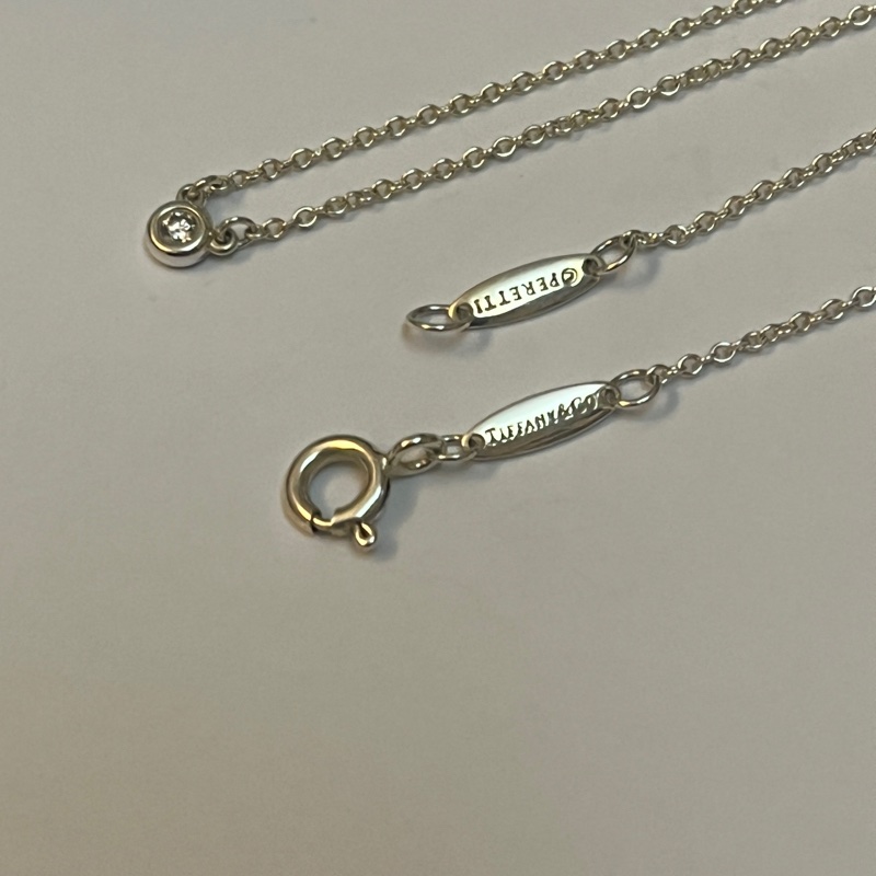 Tiffany & co 純銀單鑽項鍊-6