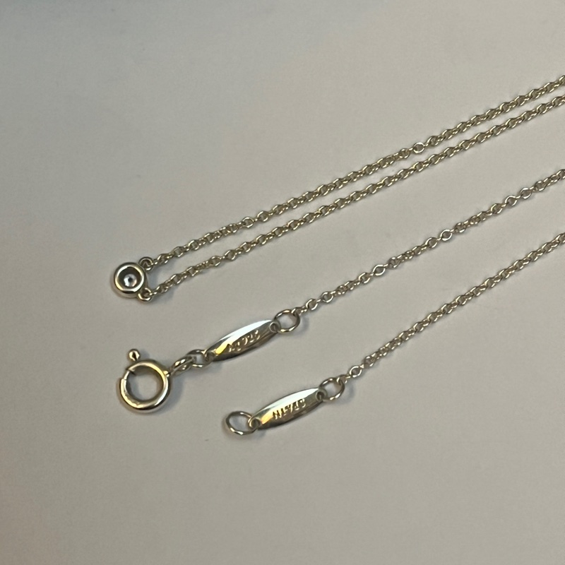 Tiffany & co 純銀單鑽項鍊-8