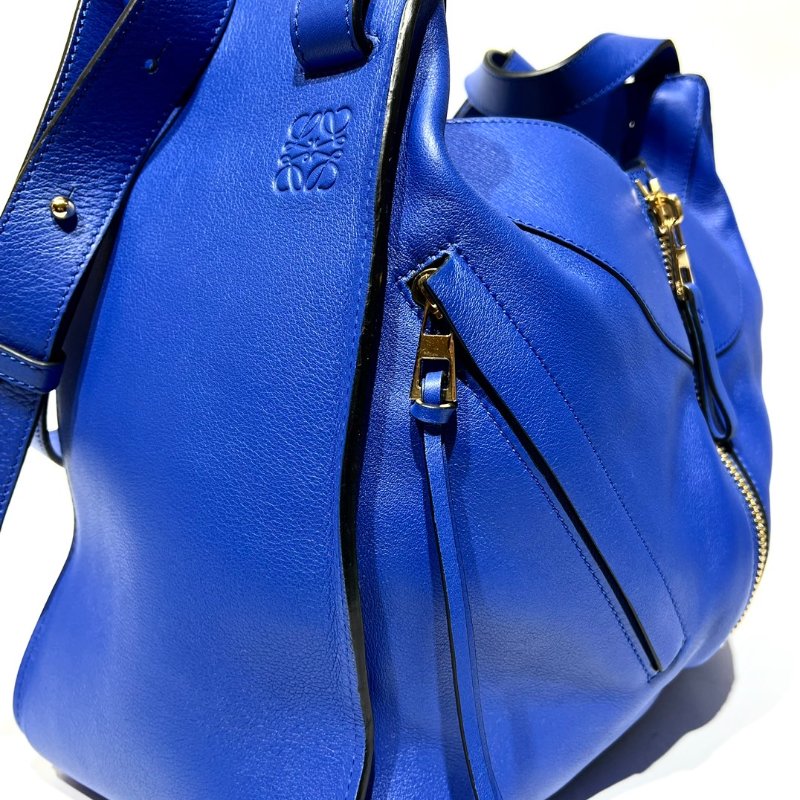 【美收精品】Loewe Loewe Anagram hmmock肩带皮革蓝色 88-759-2