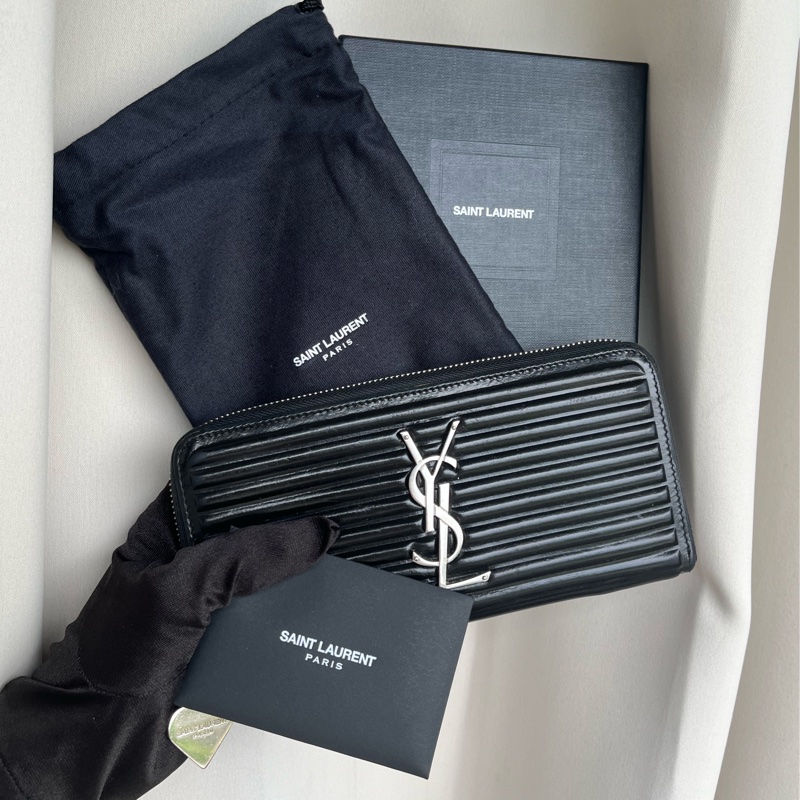「🍖中秋檔期下殺🍖」（全配）YSL 熱門爆款 黑長夾 錢包 皮夾-0