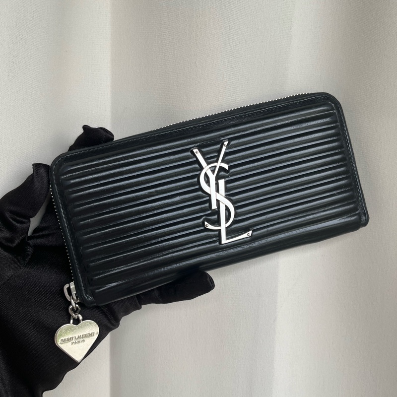 「🍖中秋檔期下殺🍖」（全配）YSL 熱門爆款 黑長夾 錢包 皮夾-2