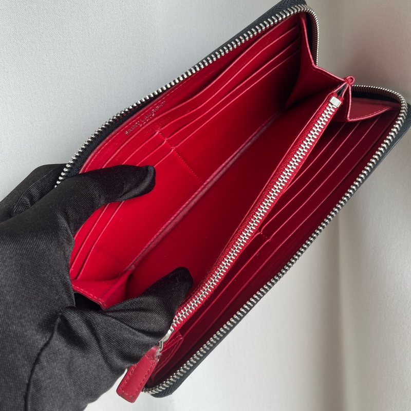 「🍖中秋檔期下殺🍖」（全配）YSL 熱門爆款 黑長夾 錢包 皮夾-9