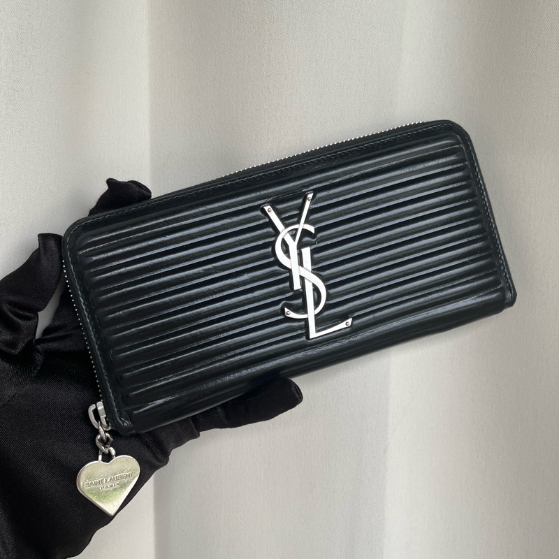 「🍖中秋檔期下殺🍖」（全配）YSL 熱門爆款 黑長夾 錢包 皮夾-31