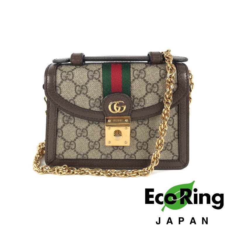 △ Gucci 古馳 Ophidia GG Mini Ebony Beige GG Canvas Calfskin Shoulder Bag 迷你烏木色米色GG帆布牛皮肩揹袋 696180 - 247014938-0