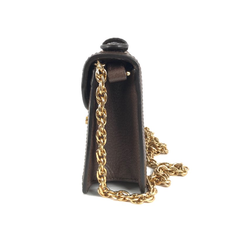 △ Gucci 古馳 Ophidia GG Mini Ebony Beige GG Canvas Calfskin Shoulder Bag 迷你烏木色米色GG帆布牛皮肩揹袋 696180 - 247014938-2