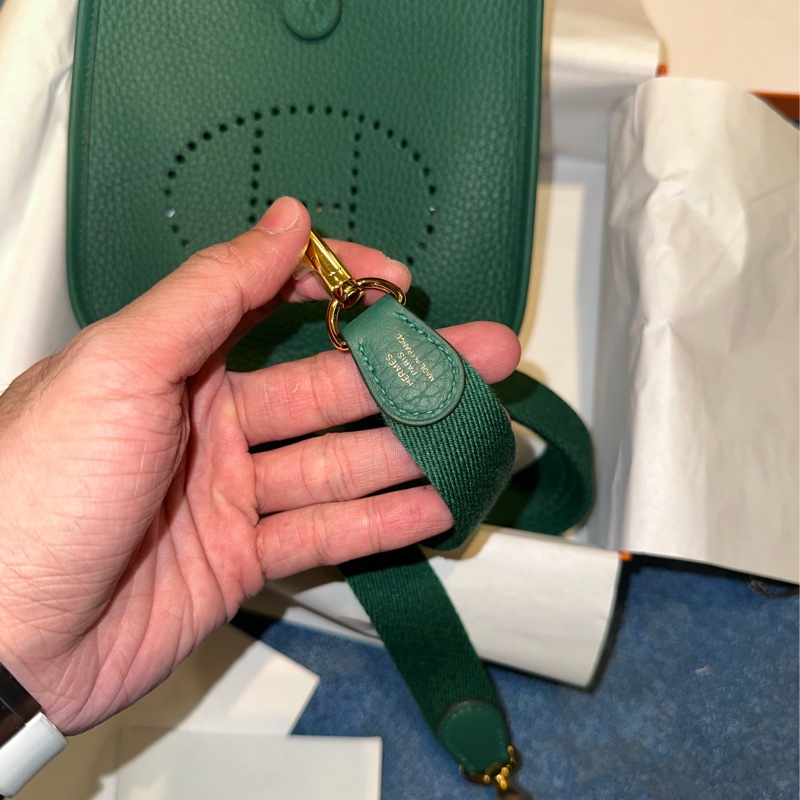售出-Hermes mini evelyne 全新 中綠色 vert moyen-5