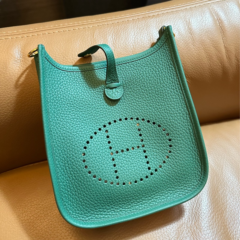 售出-Hermes mini evelyne 全新 中綠色 vert moyen-8