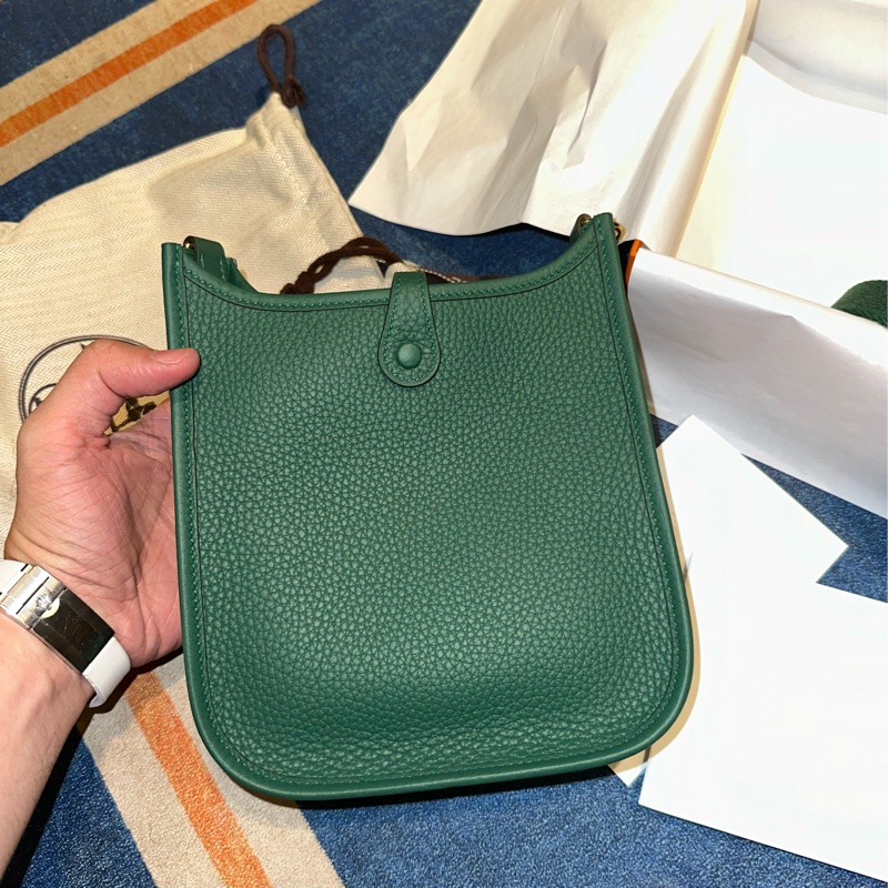 售出-Hermes mini evelyne 全新 中綠色 vert moyen-9
